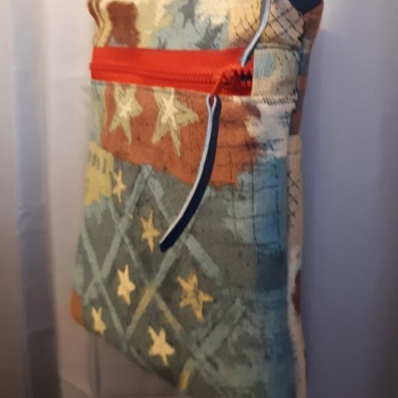New Patriotic Stars & Stripes USA Canvas Crossbody Purse ShoulderBag Retro look - Picture 8 of 12